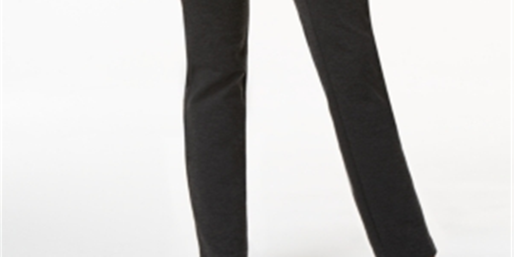 Charter Club Women's Petite Heathered-Knit Pants Gray Size 14