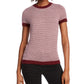Maison Jules Women's Ribbed Ringer Sweater Ruby Wine Combo M