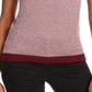 Maison Jules Women's Ribbed Ringer Sweater Ruby Wine Combo M