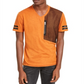 INC Men's V Neck Short Sleeve End Note Orange Size Medium
