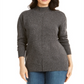 Karen Scott Women's  Mock-Neck Sweater Charcoal Heather Black Size Large