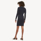 TOMMY HILFIGER Women's Cowl Neck Above the Knee Cocktail Body Con Dress Black Size XL