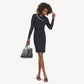 TOMMY HILFIGER Women's Cowl Neck Above the Knee Cocktail Body Con Dress Black Size XL
