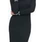 TOMMY HILFIGER Women's Cowl Neck Above the Knee Cocktail Body Con Dress Black Size XL