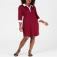 Karen Scott Women's Petite Contrast-Trim Cotton Sh Merlot Size PM