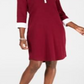 Karen Scott Women's Petite Contrast-Trim Cotton Sh Merlot Size PM