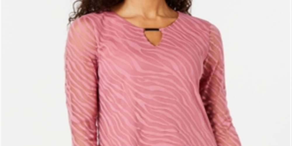 JM Collection Women's Burnout Tunic  Intrepid Blue  Size Medium