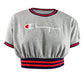 Champion Women's Vintage Wash Fleece Cropped Crew  Full Chest Script Gray Size 2XL