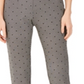 Charter Club Women's  Petite Printed Pull-On Pants Deep Black Combo Size  8P
