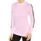 Calvin Klein Women's Performance Logo Stripe Mock Neck T-Shirt Pink Size X-Small