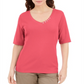 Karen Scott Women's Coral V Neck T-Shirt Top Orange Size Small