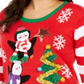 Planet Gold Women's Trendy Plus Embellished Holiday Penguins Sweater Red Size 2X