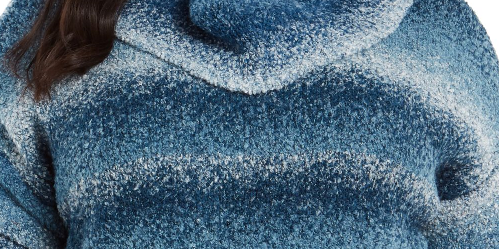 Style & Co Women'sl Ombre Long Sleeve Turtle Neck Blouse Sweater Teal Size 3X