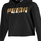 PUMA Women's Metallic Logo Hoodie Black Size Large