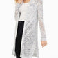 Hooked up by Iot Juniors' Pointelle Cardigan Spacedye White Size XL