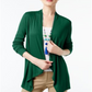 INC Women's Ribbed Open Front Cardigan Top Green Size Large