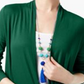 INC Women's Ribbed Open Front Cardigan Top Green Size Large