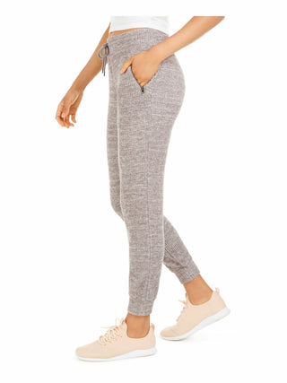 Ideology Women's Waffle-Knit Joggers Deep Charcoal Gray Size XS
