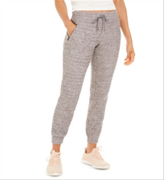 Ideology Women's Waffle-Knit Joggers Deep Charcoal Gray Size XS