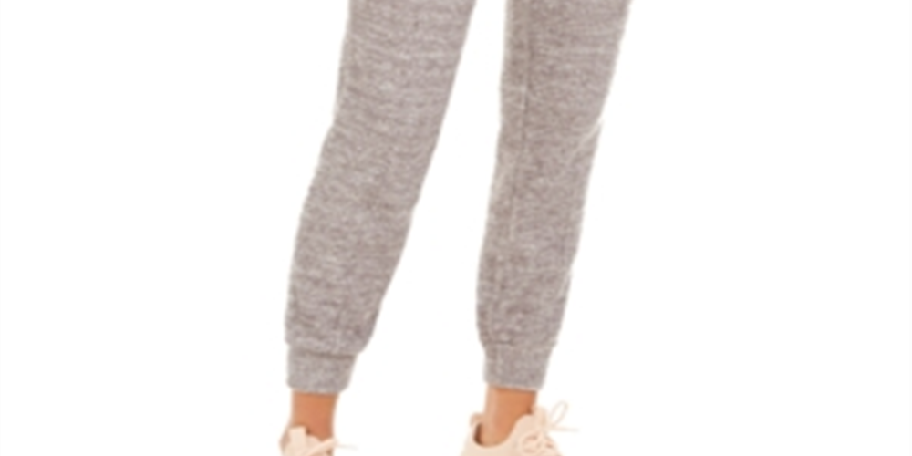 Ideology Women's Waffle-Knit Joggers Deep Charcoal Gray Size XS