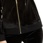 Calvin Klein Women's  Velour Zip-up Hoodie Jacket Black Size XS