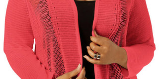 Alfani Women's Plus Size Novelty Stitch Cardigan Red Size 3X