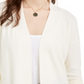 Pink Rose Juniors' Open Cardigan Sweater Winter White Size Medium