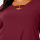 Alfani Women's Plus Hi-Low Keyhole Blouse Red Size 3X