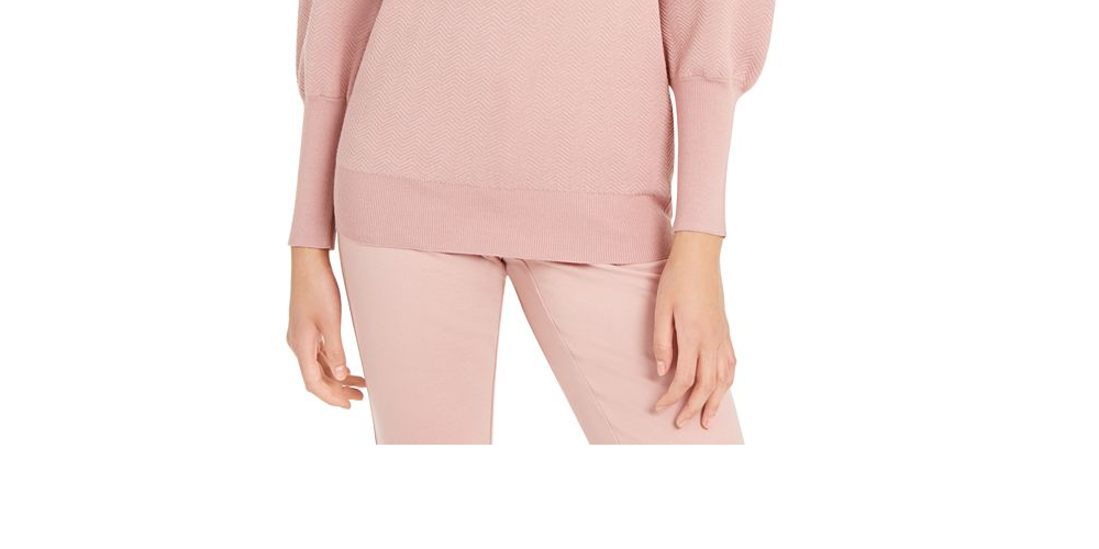 Alfani Women's Puff Sleeve Sweater Pink Size 2XL