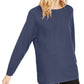 INC International Concepts Women's Ribbed Knit Dolman Sleeve Jewel Neck T-Shirt Sweater Blue Size Medium