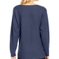 INC International Concepts Women's Ribbed Knit Dolman Sleeve Jewel Neck T-Shirt Sweater Blue Size Medium