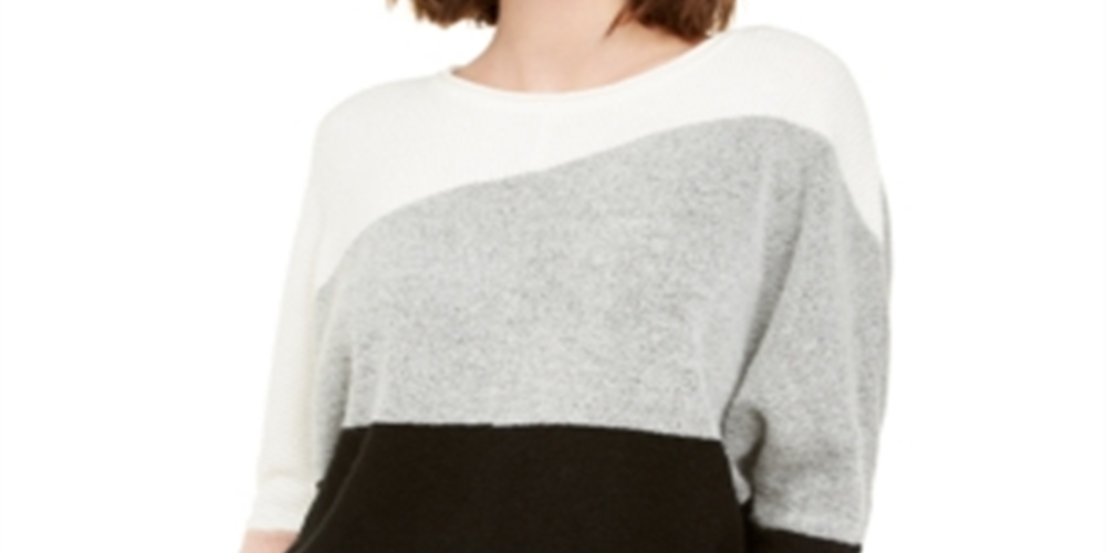Bcx Juniors' Colorblocked Sweater Dusty Rose Multi Size XS