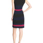 Tommy Hilfiger Women's Petite Scuba Crepe Colorblock Sheath Dress Black  Size 2 P