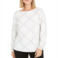 Charter Club Women's Plaid Knit Top  White Size XS