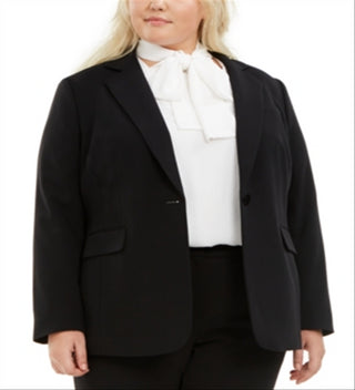Bar Iii Women's Trendy Plus Size One-Button Blazer  Black Size 24W