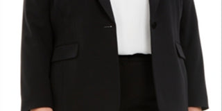 Bar Iii Women's Trendy Plus Size One-Button Blazer  Black Size 24W