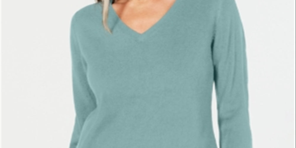Karen Scott Women's V-Neck Sweater  Aquifer Blue Size XS