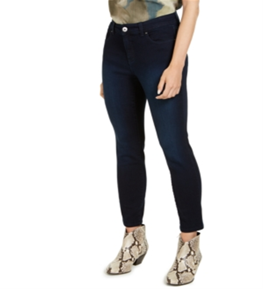 INC International Concepts Women's Tummy Control with Skinny Ankle Jeans Blue Size 2