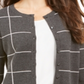 Charter Club Women's Windowpane Button Cardigan  - Charcoal Heather Combo Gray Size Large