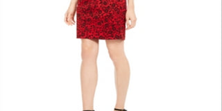 Calvin Klein Petite Starburst Shift Dress Black/ Red Size 10Petite