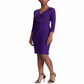 Lauren Ralph Lauren Petite Jersey Three-Quarter-Sleeve Dress Purple Size 10P