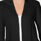 Karen Scott Women's Cotton Textured Cardigan  Deep Black Size XS