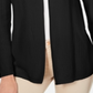 Karen Scott Women's Cotton Textured Cardigan  Deep Black Size XS