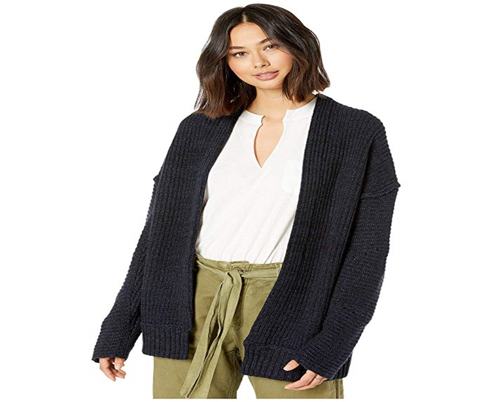 Free People Women's Open Cardigans High Hopes Open Cardigan Black Size Large