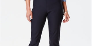 Charter Club Women's Cambridge Skinny Pull-on Tummy-Control Pants  Deepest Navy Size 10 S