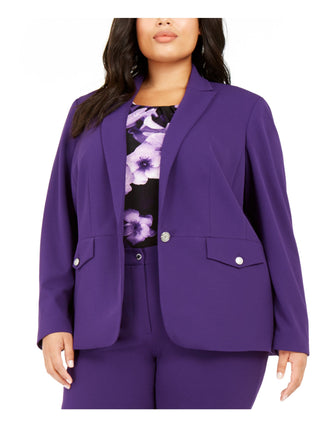 Calvin Klein Women's Blazer Wear to Work Jacket Purple Size 16W