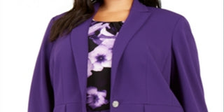 Calvin Klein Women's Blazer Wear to Work Jacket Purple Size 16W