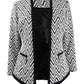 Kasper Women's Plus Zig Zag Knit Jacket Black Size 24W
