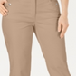 Karen Scott Women's Button Hem Capri Pants Brown Size 14