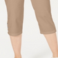 Karen Scott Women's Button Hem Capri Pants Brown Size 14